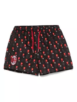 Плавки-шорты Jean Lighting из коллаборации с AC Milan MC2 Saint Barth Kids, черный