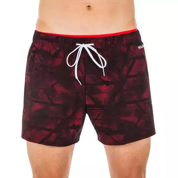 Плавки-шорты короткие мужские черно-красные SWIMSHORT 100 TEX Nabaiji