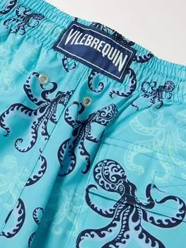 Плавки-шорты Moorise Straight-Leg средней длины с принтом VILEBREQUIN, синий