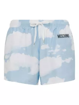 Плавки-шорты Moschino с облачным принтом, синий