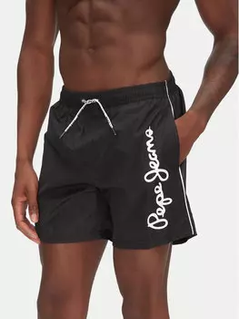 Плавки-Шорты обычного кроя Logo PMB10419 Pepe Jeans, черный