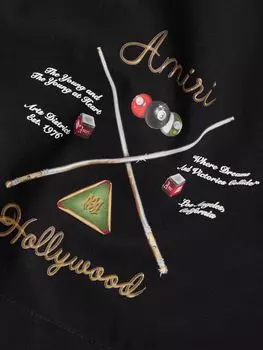 Плавки-шорты Pool Cue Straight-Leg средней длины с логотипом AMIRI, черный