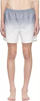 Плавки-шорты с белым и серым принтом Casablanca