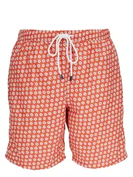 Плавки-шорты с цветочным принтом Fedeli, оранжевый