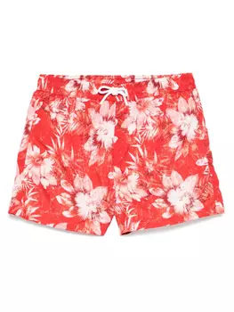 Плавки-шорты с цветочным принтом Kiton, красный
