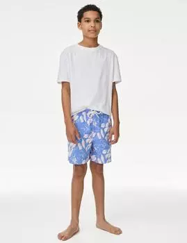 Плавки-шорты с цветочным принтом Marks & Spencer, синий