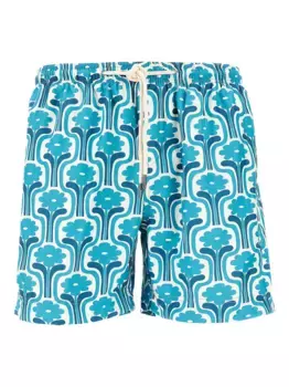 Плавки-шорты с цветочным принтом PENINSULA SWIMWEAR, синий