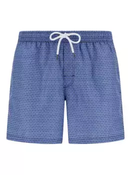 Плавки-шорты с геометричным принтом Boggi Milano, синий