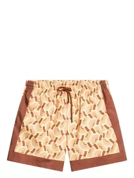 Плавки-шорты с геометричным принтом DRIES VAN NOTEN, бежевый