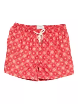 Плавки-шорты с геометричным принтом PENINSULA SWIMWEAR, красный