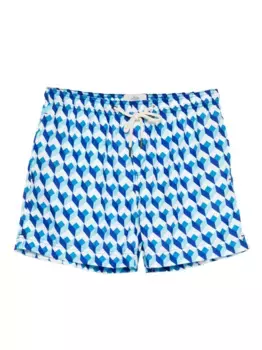 Плавки-шорты с геометричным принтом PENINSULA SWIMWEAR, синий