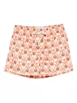 Плавки-шорты с геометричным принтом PENINSULA SWIMWEAR, оранжевый