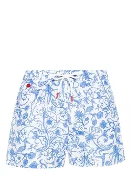 Плавки-шорты с графичным принтом Kiton, белый