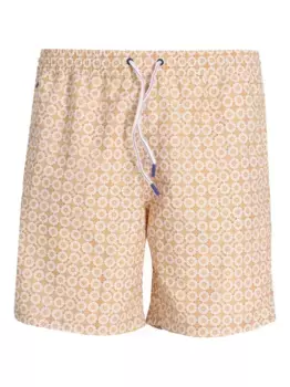 Плавки-шорты с кулиской и цветочным принтом JACOB COHEN, нейтральный