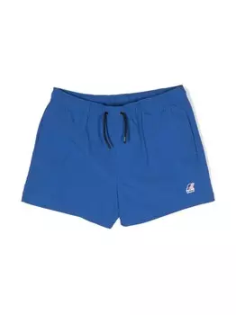 Плавки-шорты с кулиской и логотипом K Way Kids, синий