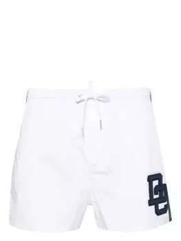 Плавки-шорты с кулиской и нашивкой-логотипом Dsquared2, белый