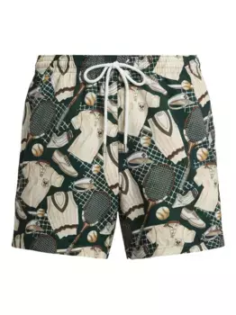Плавки-шорты с кулиской и принтом Ralph Lauren Purple Label, зеленый
