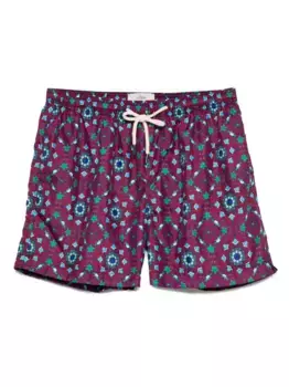 Плавки-шорты с кулиской и узором PENINSULA SWIMWEAR, фиолетовый