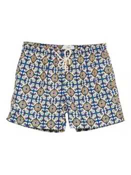 Плавки-шорты с кулиской и узором PENINSULA SWIMWEAR, синий