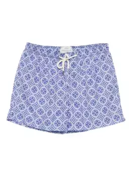 Плавки-шорты с кулиской и узором PENINSULA SWIMWEAR, синий