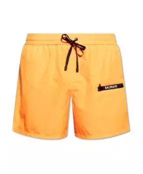 Плавки Шорты с логотипом Balmain, оранжевый