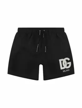 Плавки-шорты с логотипом Dolce&Gabbana, черный