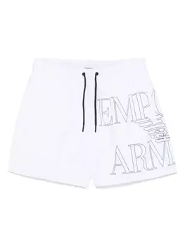 Плавки-шорты с логотипом Emporio Armani, белый