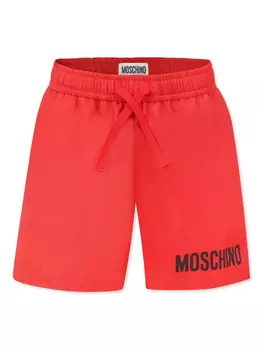 Плавки-шорты с логотипом Moschino Kids, красный