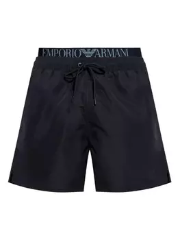 Плавки-шорты с логотипом на поясе Emporio Armani, черный