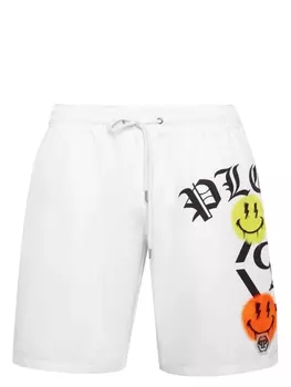 Плавки-шорты с логотипом Philipp Plein, белый
