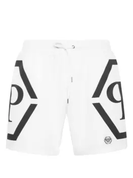 Плавки-шорты с логотипом Philipp Plein, белый