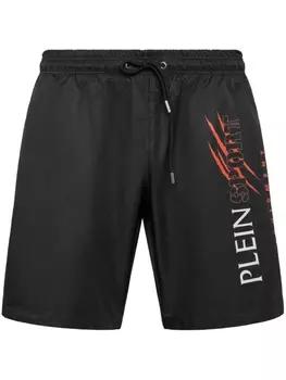 Плавки-шорты с логотипом Plein Sport, черный