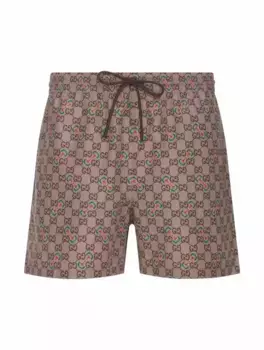 Плавки-шорты с монограммой Gucci, зелёный