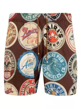 Плавки-шорты с принтом AMIRI, коричневый