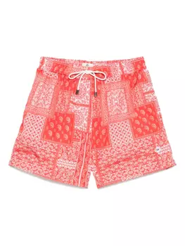 Плавки-шорты с принтом пэчворк Borrelli, красный