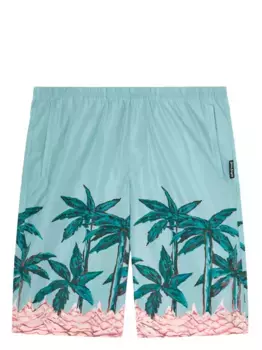 Плавки-шорты с принтом Palms Row PALM ANGELS, синий