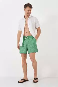 Плавки-Шорты с тропическими листьями для экипажа Crew Clothing Company, зеленый