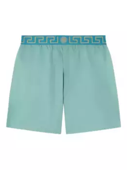 Плавки-шорты с узором Greca VERSACE, зеленый