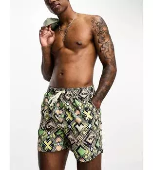 Плавки-шорты Selected Homme с ярким принтом