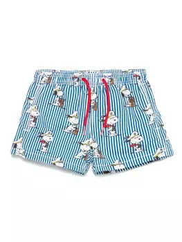 Плавки-шорты Snoopy Nautical Stripes MC2 Saint Barth Kids, синий