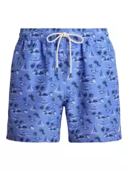 Плавки-шорты Traveler с графичным принтом POLO RALPH LAUREN, синий