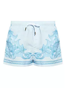 Плавки-шорты Versace с орнаментальным принтом, синий