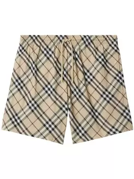 Плавки-шорты в клетку Burberry, нейтральный цвет