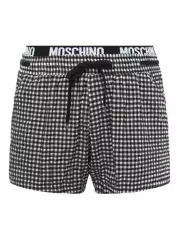 Плавки-шорты в клетку гингем Moschino, черный