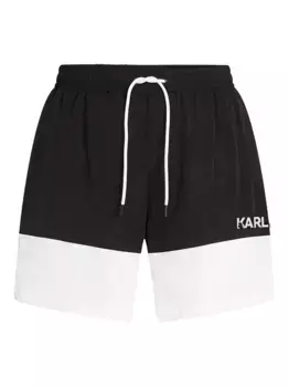 Плавки-шорты в стиле колор-блок KARL LAGERFELD, черный
