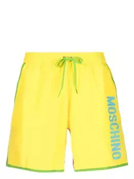Плавки-шорты в стиле колор-блок с логотипом Moschino, желтый