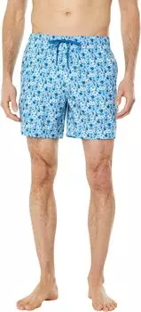 Плавки Southern Tide 6" Hawaiian Floral Swim Trunks, цвет Brisk Blue
