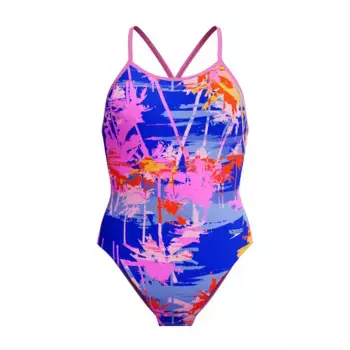 Плавки Speedo Boys' Allover Digital с V-образным вырезом сзади, синий