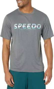 Плавки Speedo Graphic Short Sleeve Swim Tee, черный