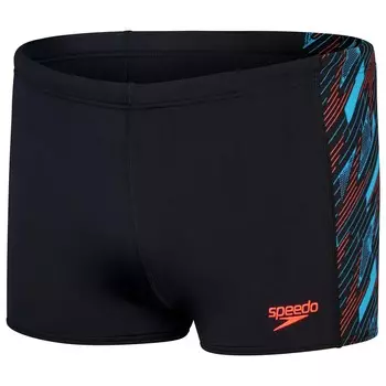 Плавки Speedo Hyperboom Panel Aquashort, цвет Black/Picton Blue/Siren Red